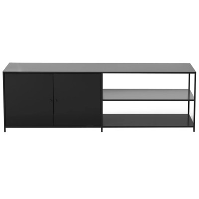 ТВ-тумба из металла с 2-мя дверцами и полками Damian Metal TV Stand