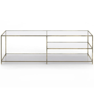 ТВ-тумба из стекла и металла Tingey Metal Glass TV Stand