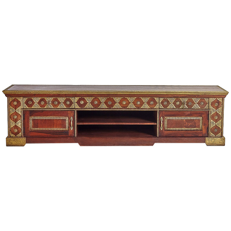 ТВ-тумба с латунной чеканкой Tejas Indian Inlaid TV Stand