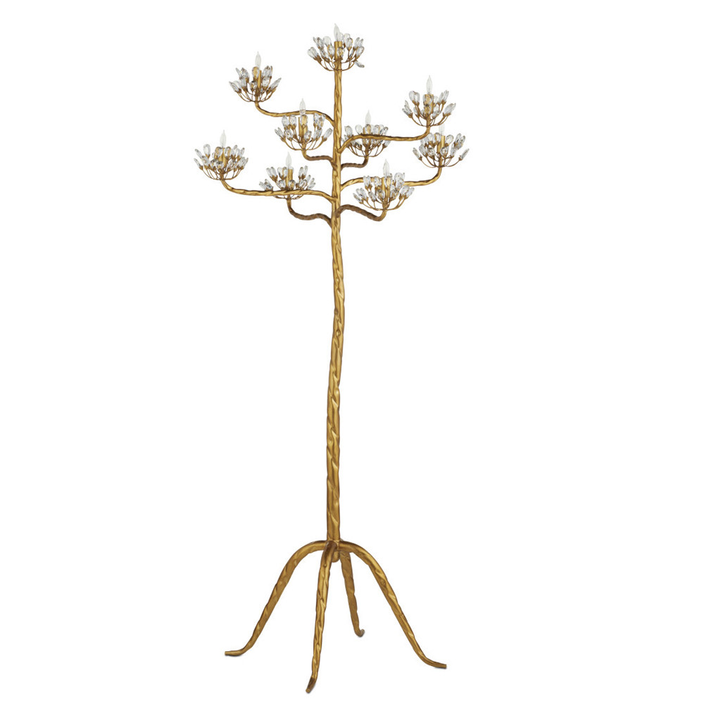 Торшер золотой в виде растения Golden Flower Glade