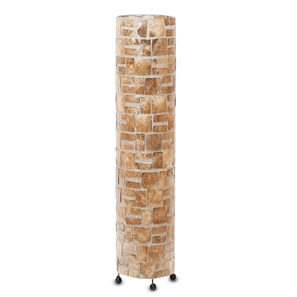 Торшер из перламутра на металлическом каркасе Indonesian Cylinder 2