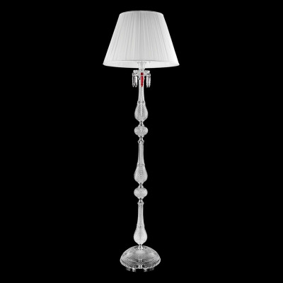 Торшер с белым текстильным абажуром и хрустальными подвесками Lustre Reverie