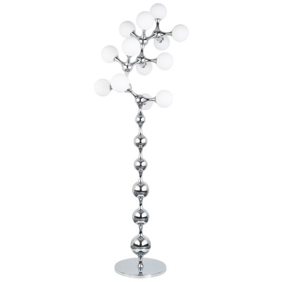 Торшер с плафонами из стеклянных шаров Pearls Suspension Chrome Floor Lamp