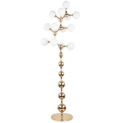 Торшер с плафонами из стеклянных шаров Pearls Suspension Gold Floor Lamp
