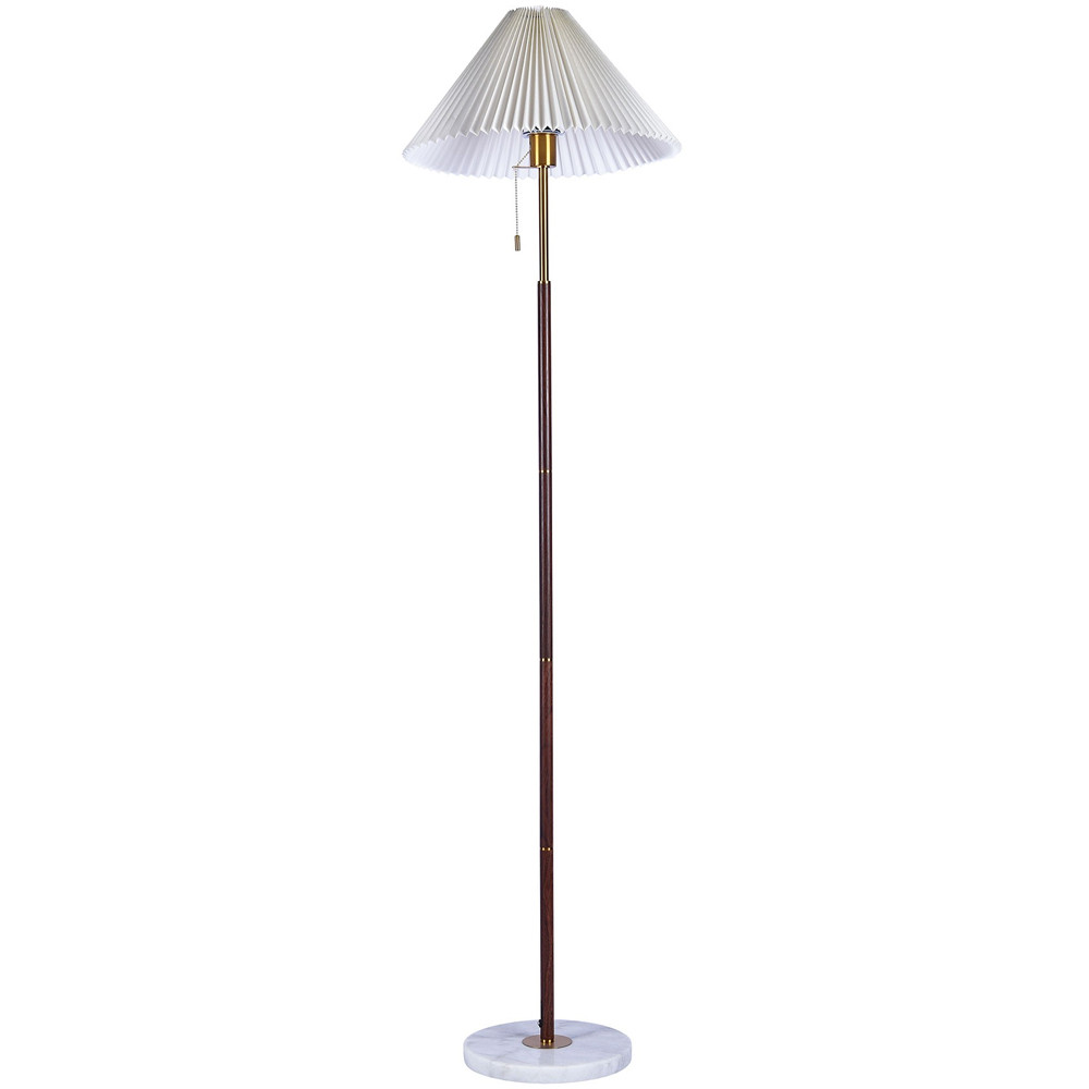 Торшер с плиссированным белым абажуром Pleated White Floor Lamp