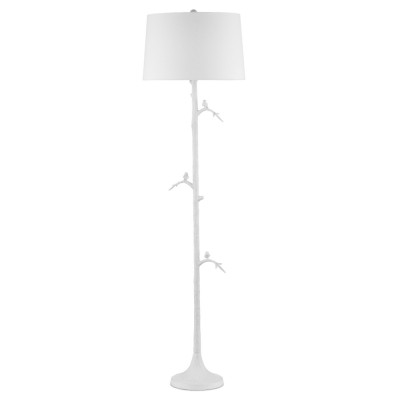 Торшер с тканевым абажуром и декоративными птицами на основании Birds under the Lampshade