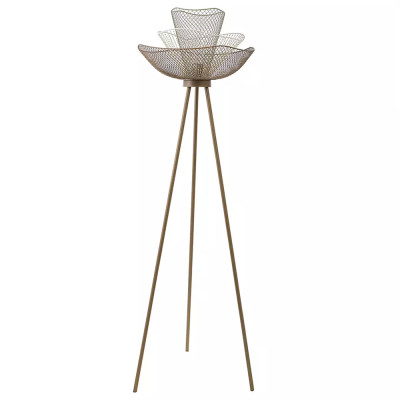 Торшер с трехъярусным плафоном из металлической сетки Light Floor Lamp Made of Metal Mesh