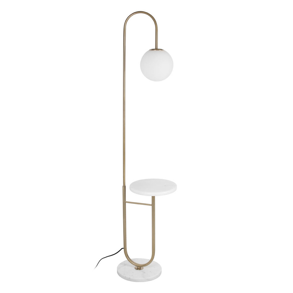 Торшер с шарообразным плафоном и белой мраморной полкой B.LUX C Ball