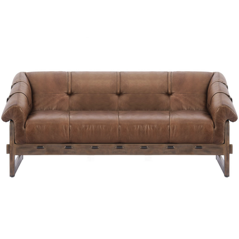 Трехместный диван Duncan винтажная коричневая кожа