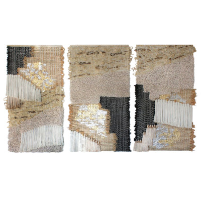 Триптих Геометрический гобелен бежевый Figurative Beige Wall Hangings