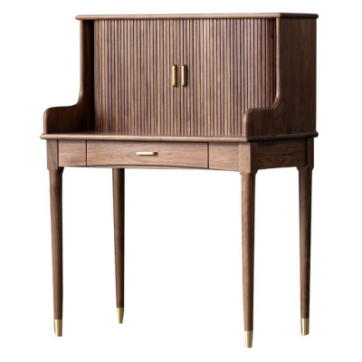 Туалетный стол деревянный с ящиком и зеркалом Moon Walnut Furniture