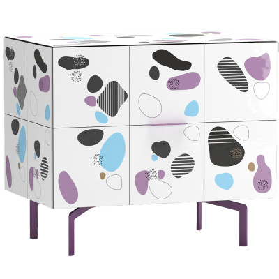 Тумба белая с рисунком Grande Graphstones