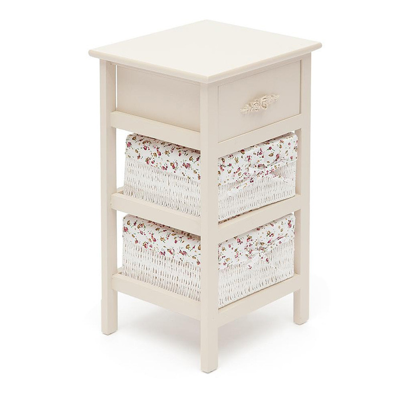 Тумба детская в стиле прованс Provence Butter White Boxes with 'Roses' Buskets