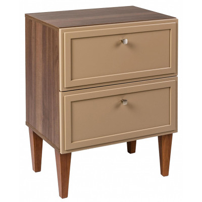 Тумба прикроватная бежевая из массива бука с 2-мя ящиками Wenge Light