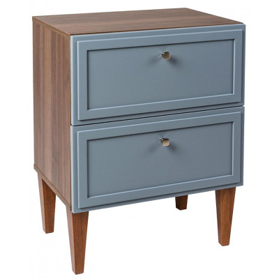 Тумба прикроватная серая из массива бука с 2-мя ящиками Wenge Light