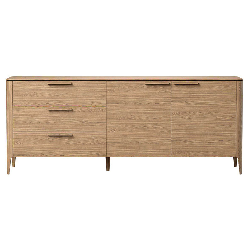 Тумба с 3-мя выдвижными ящиками и 2-мя дверцами из массива дуба Type oak L