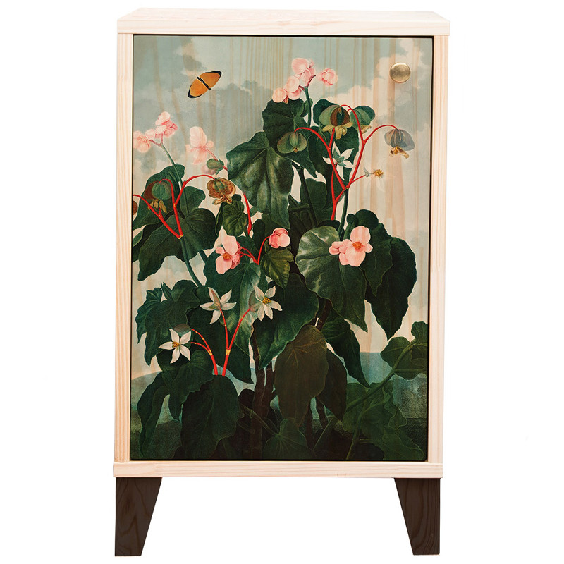 Тумба с цветочным изображением Floral Print Nighstand Natural