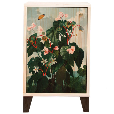 Тумба с цветочным изображением Floral Print Nighstand Natural