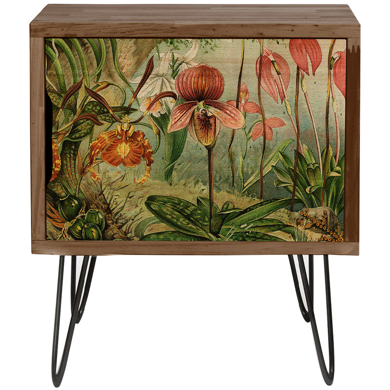 Тумба с цветочным изображением Floral Wood Nightstand 2