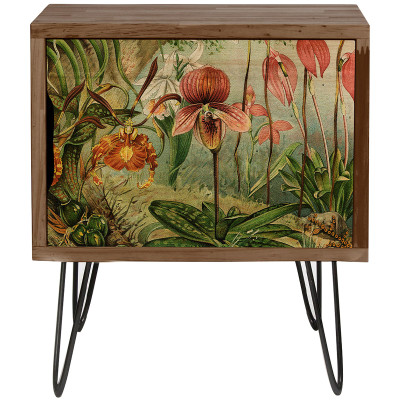 Тумба с цветочным изображением Floral Wood Nightstand 2