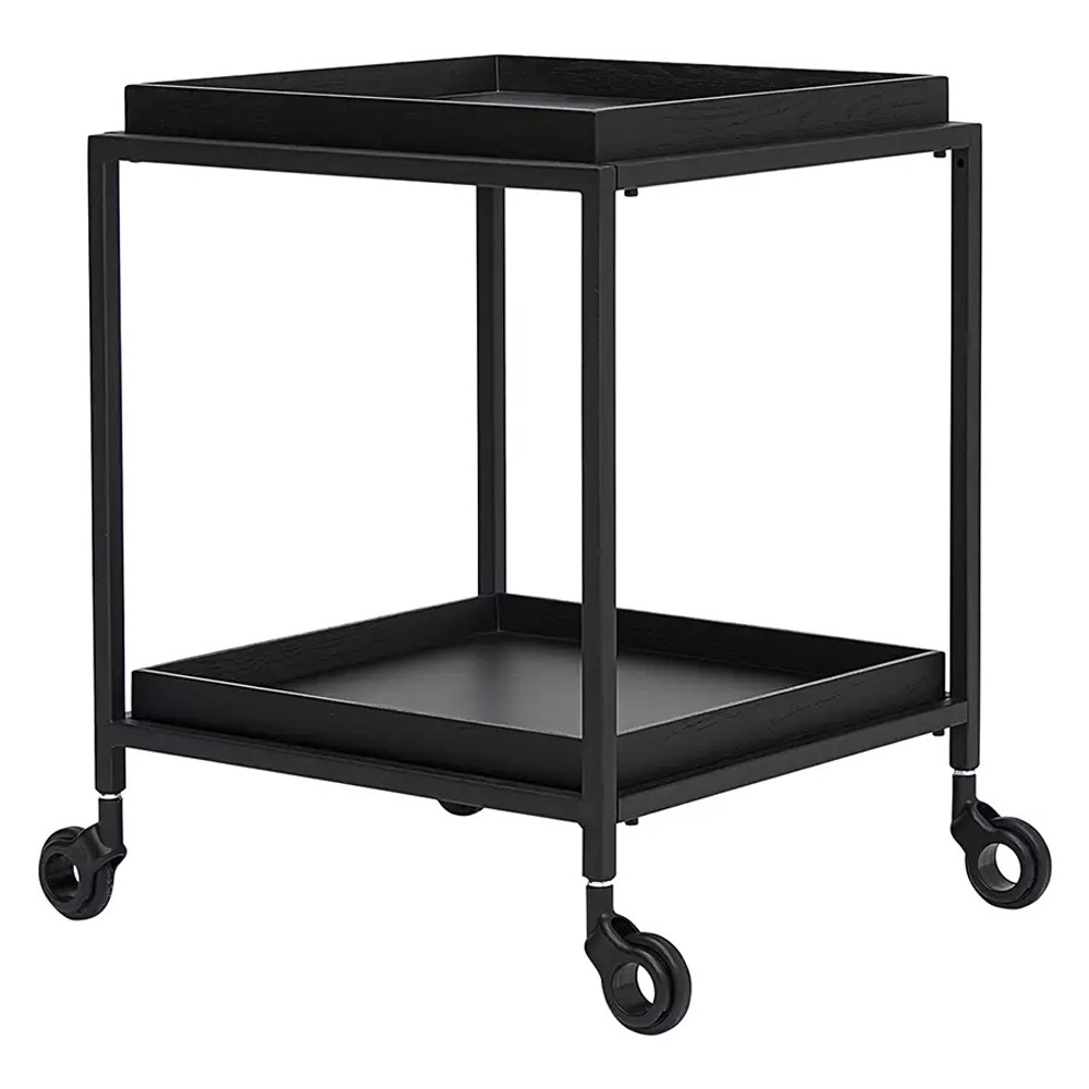 Тумба чёрная на колёсах Cabinet on Wheels
