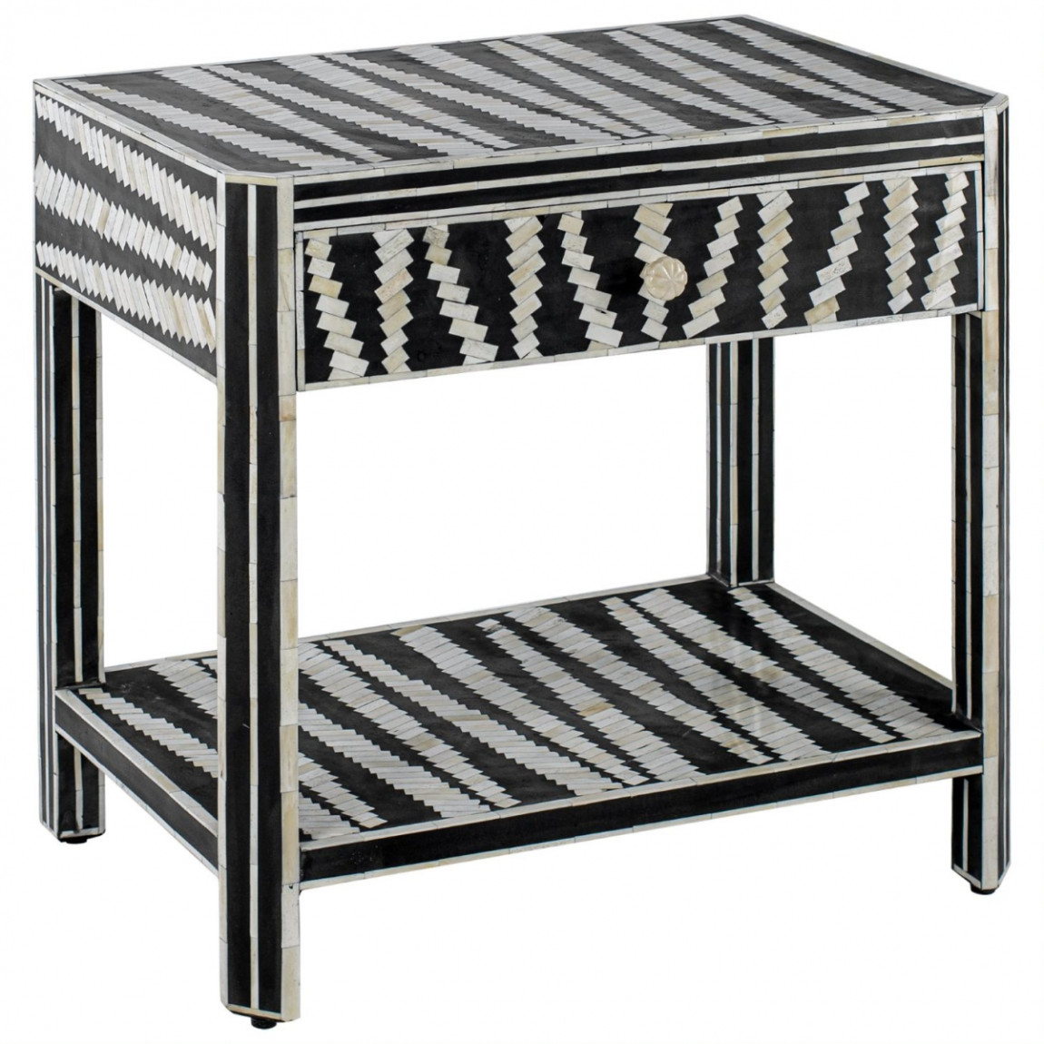 Тумбочка Black&white Indian Bone Inlay nightstand