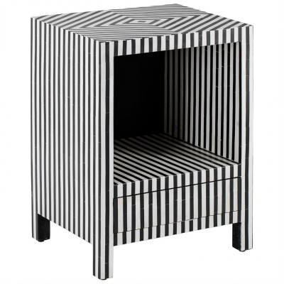 Тумбочка Black&white large storage Indian Bone Inlay nightstand