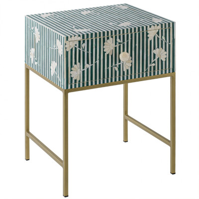 Тумбочка Green Flower Indian Bone Inlay nightstand