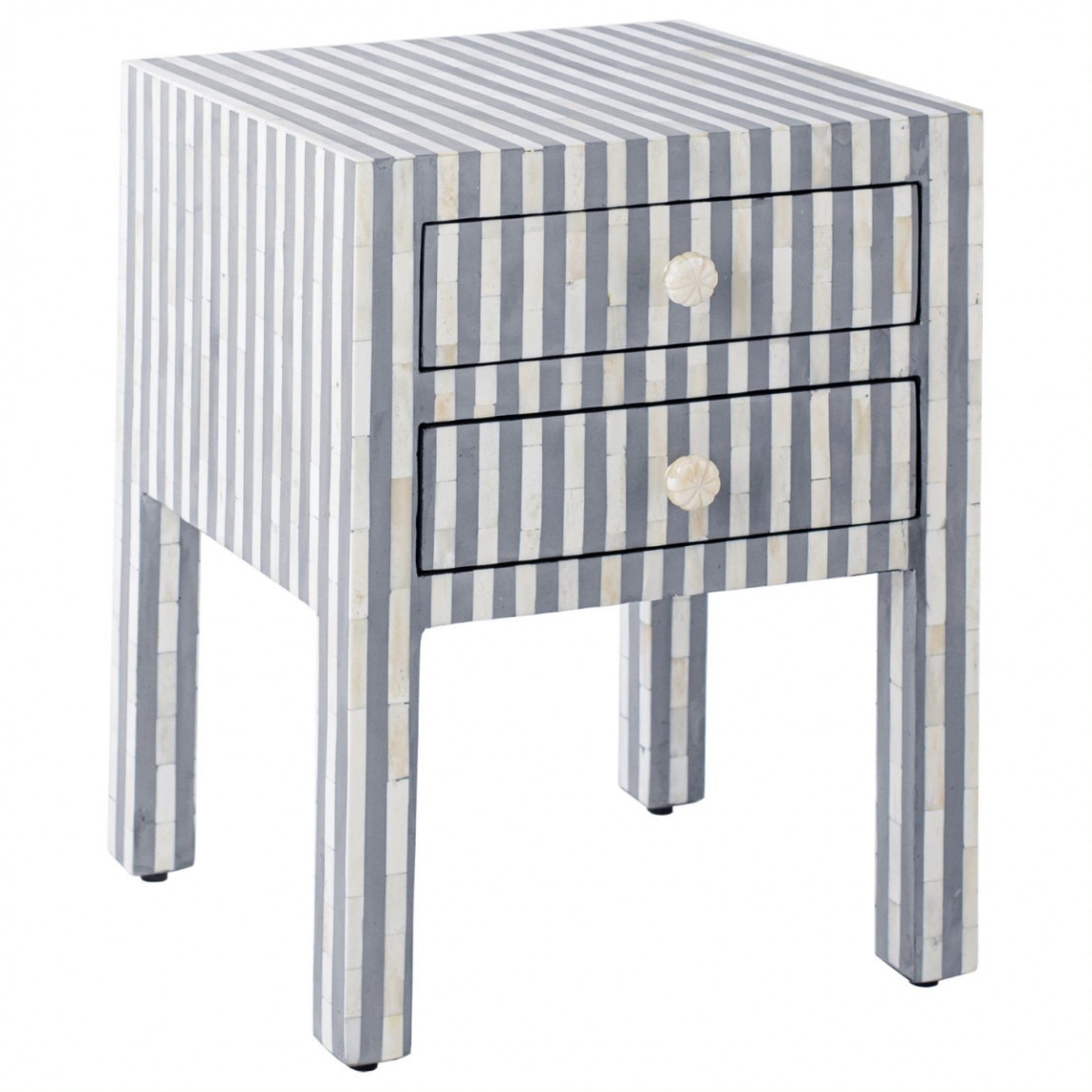 Тумбочка Indian striped Bone Inlay nightstand