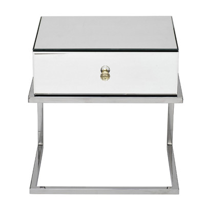 Тумбочка зеркальная с ящиком Mirror Chrome Cabinet