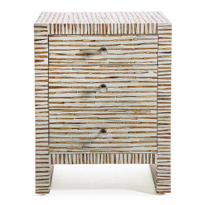 Тумбочка прикроватная Bogense Bone Inlay Bedside Beige