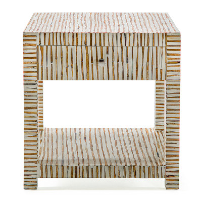 Тумбочка прикроватная Vancouver Bone Inlay Bedside Beige