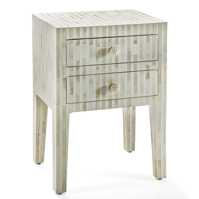 Тумбочка прикроватная White Pearl BEDSIDE CABINET 2 DRAWER