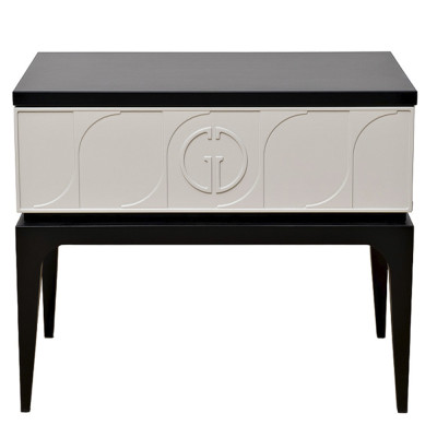 Тумбочка прикроватная с ящиком черно-серого цвета Noble Nightstand