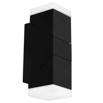 Уличный настенный светильник трансформируемый черного цвета из металла Urban Minimalist