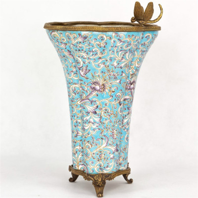 Фарфоровая ваза Blue Ornament & Dragonfly Vase