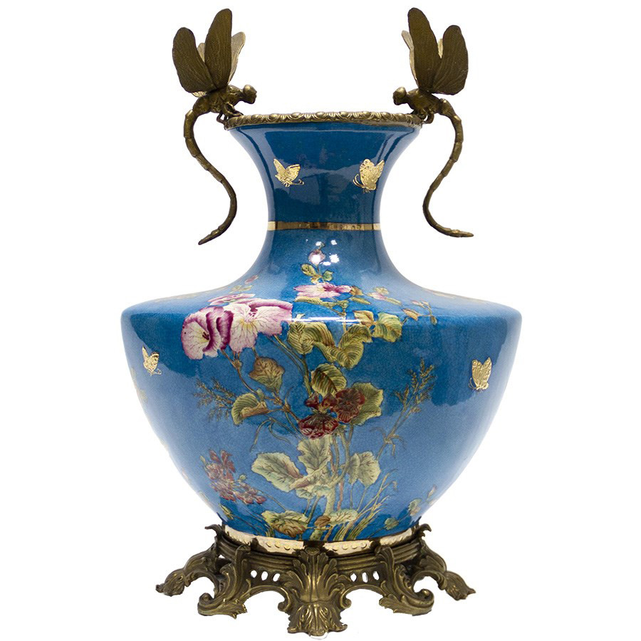 Фарфоровая ваза Deep Blue and Dragonflies