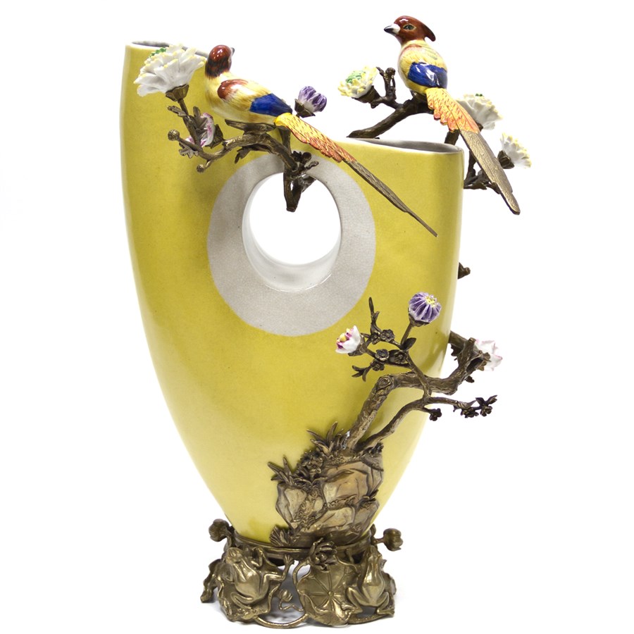 Фарфоровая ваза Yellow Abstraction II