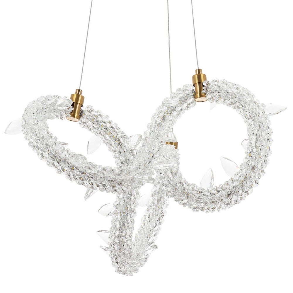 Фигурная люстра украшенная кристаллами из хрусталя Gilbertine Crystals Curly Ring Chandelier S