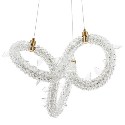 Фигурная люстра украшенная кристаллами из хрусталя Gilbertine Crystals Curly Ring Chandelier S
