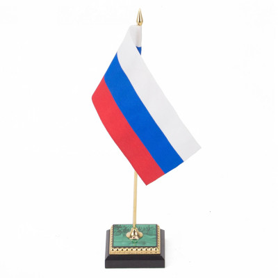 Флагшток из малахита и бронзы с позолотой Stone Flagpole