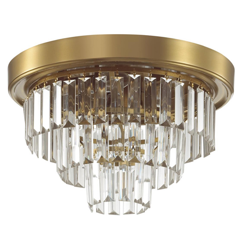Хрустальная потолочная люстра Crystal Fountain Латунь
