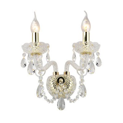 Хрустальное Бра Tears Золотое на две лампы