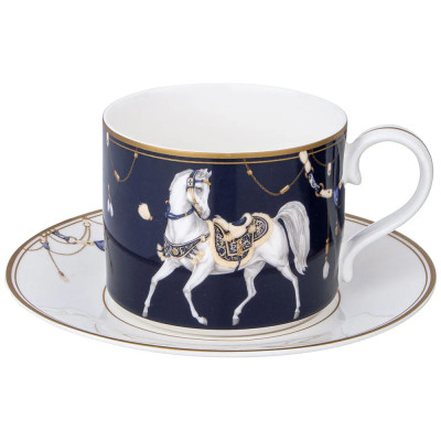 Чайная пара из фарфора с изображением лошади 300 мл Porcelain Horse Set