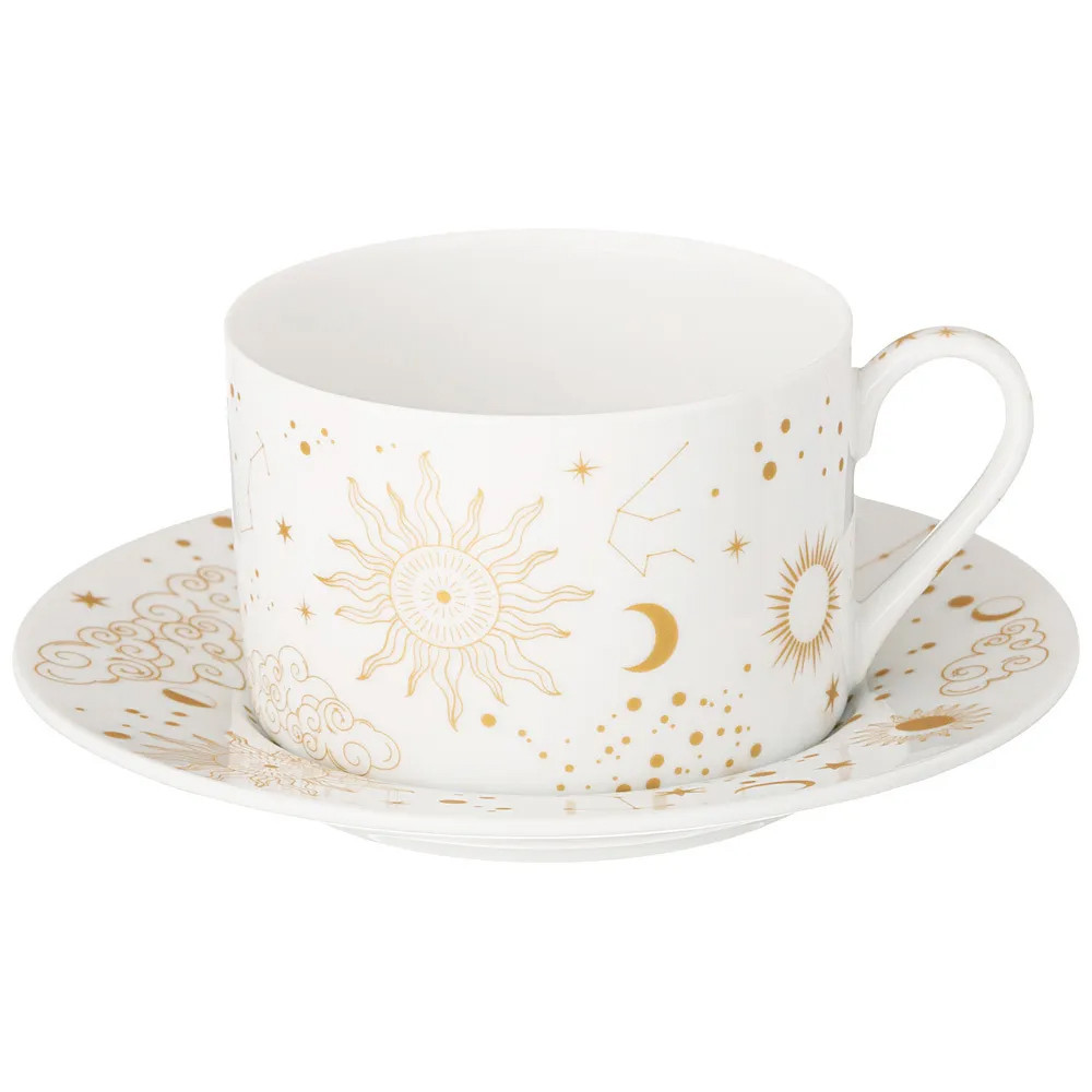 Чайная пара из фарфора с рисунком звезд и созвездий 200 мл Porcelain Astronomy Collection