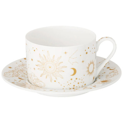 Чайная пара из фарфора с рисунком звезд и созвездий 200 мл Porcelain Astronomy Collection