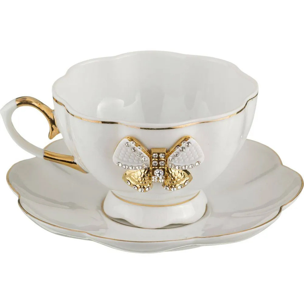 Чайная пара из фарфора со стразами Shine Porcelain