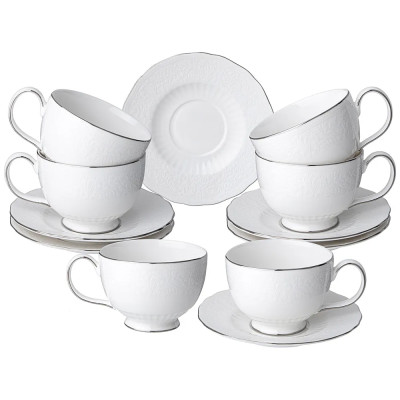 Чайный набор белый из фарфора на 6 персон 12 предметов 280 мл Garden Whisper Porcelain Set