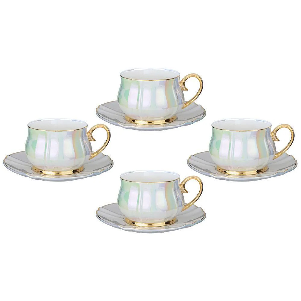 Чайный набор из фарфора на 4 персоны 8 предметов Porcelain Pearl