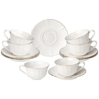 Чайный набор из фарфора с цветочным принтом 250 мл Floral Charm